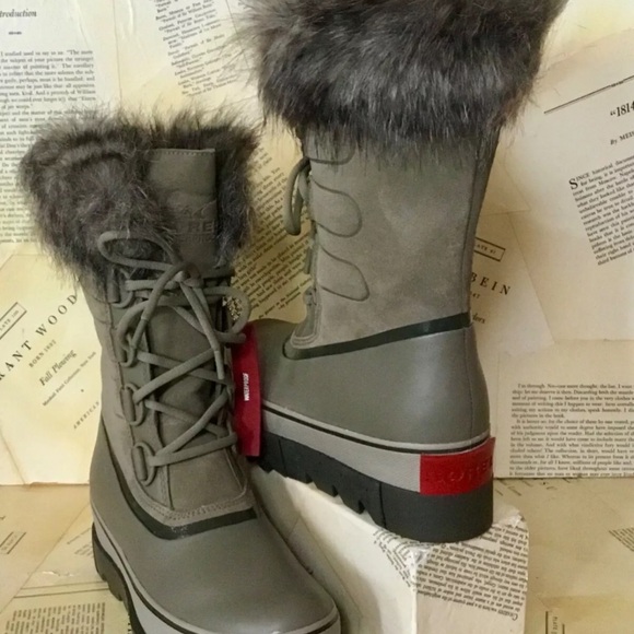 Sorel Joan Of Arctic Next Boot Faux Fur lined Cuff Waterproof Taupe - Picture 3 of 6